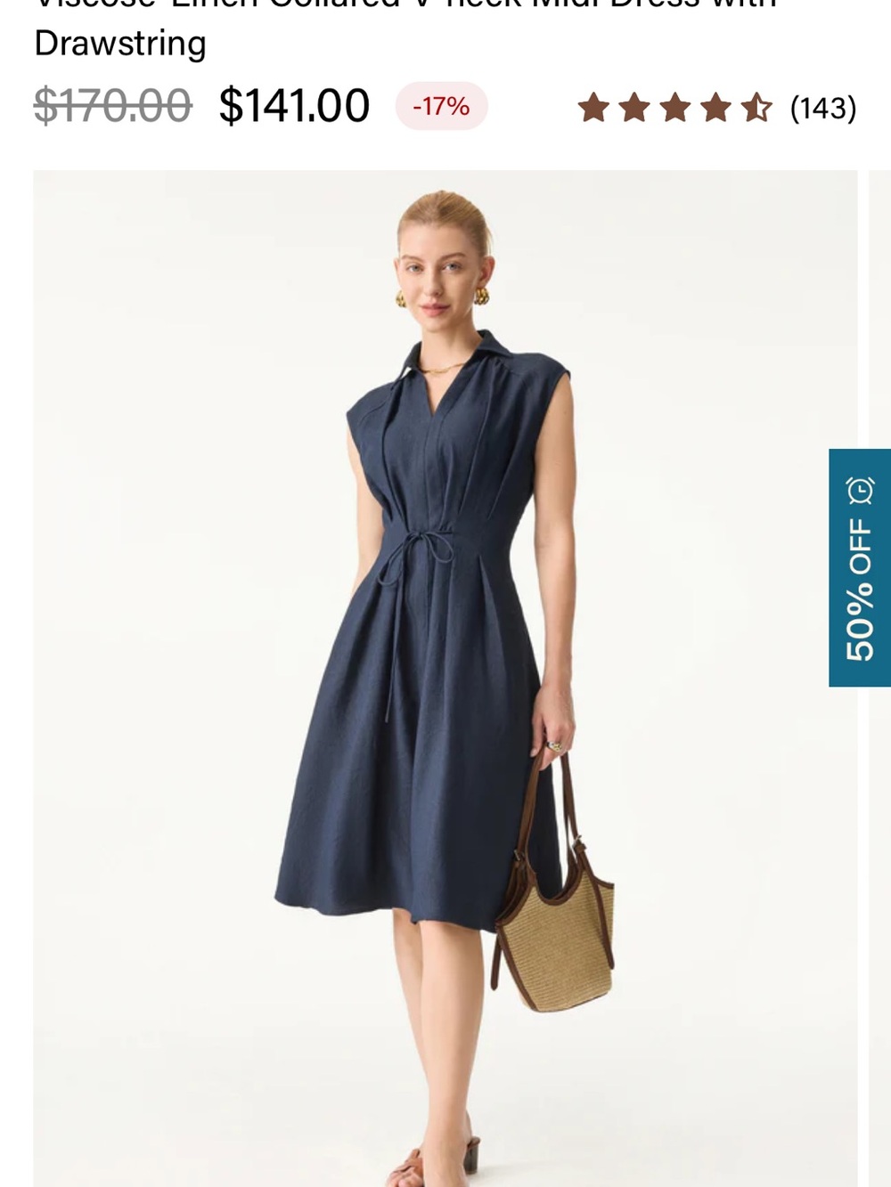 OGL Black V-Neck Tie-Waist Midi Dress
